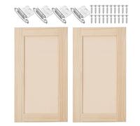 2 Pcs 15.5" W x 29" H Unfinished Kitchen Cabinet Doors with Hinges, Shaker Style Cabinet Door Front Replacement for Kitchen, Bathroom, Vanity, Closet
