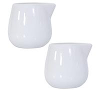 2 Pcs 150ml Small Ceramic Milk Jug White, Mini Dessert Cups Gravy Boat, Kitchen Pouring Coffee Cream Sauce Cup, Ideal for Coffee Shop and Home