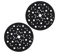 2 Pcs 150mm 67 Hole Soft Interface Pads for Polishers, Flexible Protective Discs for Pneumatic and Electric Sanders, Black Backing Plate Guards for Abrasive Removal