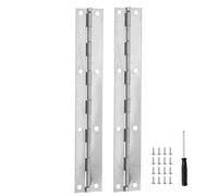 2 PCS 150mm Stainless Steel Continuous Hinge with Holes, Continuous and Piano Hinges, Heavy Duty Polished Piano Hinges with Holes for Pianos, Cabinet Doors, Boats(with 16 Screws and Screwdriver)