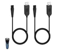 2 Pcs 15V Shaver Charger Compatible with Series 3000 5000 7000 9000 One Blade QP6651 QP6650 QP6520 QP6510 QP6620 Beard Trimmers, USB Charging Cord for HQ8505 Fast Charge Replacement Power Lead