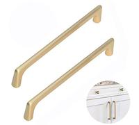 2 pcs 160mm Drawer Handles Pulls, Cabinet Handles Hardware Sliding Door Pull Handle, Furniture Handles- Brushed Surface, Handle for Kitchen Cupboards, Dresser Drawer, Wardrobe, Gold