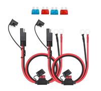 2 Pcs 16AWG SAE Battery Connector 2 Pins Quick Disconnect SAE Cable with O-Ring Terminal Harness for 12-24V Cars Motorbike Tractors