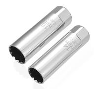 2 Pcs 16mm 14mm Spark Plug Socket 3/8 Inch Drive, 12 Point Thin Wall Spark Plug Socket Set, Spring Clips Design Removal Tool for Automotive Motorbike Car Sparks Plugs Removal Tool