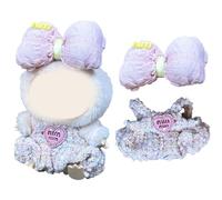 2 Pcs 17cm Doll Clothes Compatible with Doll,Light Pink Set Include Dress and Hair Accessories, Dress to Impress Dolls, for Girls（No Doll）