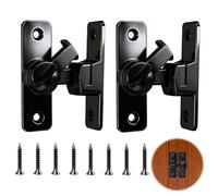 2 Pcs 180/90 Degree Door Lock, Gate Lock Sliding Door Locks, Black Bathroom Locks for Doors with 8 Screws for Installation, Degree Flip Door Latch Suitable for Bedrooms Garages Windowed Cabinets