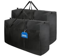 2 Pcs 180L Extra Large Storage Duffle Bag for Traveling,Jumbo Moving Tent Storage Bags,Waterproof Foldable Big Black XL Duffle Bag,Oxford Moving Bags for Moving Storage Bedding Duvet Quilt Blankets