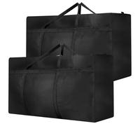 2 Pcs 180L Large Storage Bag, Extra Large Moving Bag with Zips for Moving Storage Clothes Bedding Duvet Quilt Blankets Christmas Storage Containers