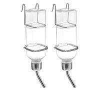 2 Pcs 180ml Guinea Pig Water Bottle No Drip Plastic Automatic Rabbit Water Feeder Hanging Fountains Pet Drinking Bottle with Hooks Springs for Amall Animals Transparent