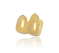 2 Pcs 18K Gold Plated Double Tooth, Cap Hip Hop Teeth Grillz Vampire Fangs Set, for Men Women Party Accessories Grills(Gold)