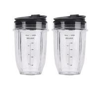 2 Pcs 18Oz Replacement, Compatible for Ninja, Blender Cups with Lid for Auto IQ BL480 BL642 BL450 BL682, BL490 BL640 BL680 Easy-Clean