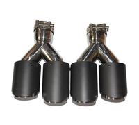 2 PCS 2.5" 63mm Inlet 3.5" 89mm Outlet Carbon Fiber Exhaust Tip Universal Muffler Tips Dual Tip Quad Tips(57MM IN-114MM OUT)