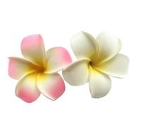 2 Pcs 2.7 Inch Plumeria Hair Clip Hawaiian Foam Flower Hair Clips Frangipani Artificial Foam Hair Clips for Women Girls Luau Beach Hawaii Tropical Bridal Wedding Party Decorations, Hair Accessories