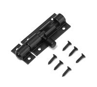 2 Pcs 2-8" Window Catch Lock Door Buckle Heavy Duty Large Garden Gate Shed Sliding Tower Bolt Latch Home Hardware for Bathroom Bedroom(Black,2inch)