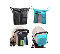 2 PCS 2 Color Pack Umbrella Stroller Organizer. Holds Water Bottles, Extra Diapers Wipes, Toddler Sweat Shirt (Black+Sky Blue)