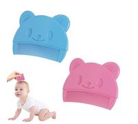 2 Pcs 2-in-1 Baby Cradle Cap Brush & Comb,Cute Bear-Shaped Baby Cradle Cap Comb,Soft,Easy-Clean Plastics Baby Combs,for Newborns Infants Combing Hair(Blue,Pink)