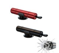 2 Pcs 2 in 1 Emergency Car Window Breaker with 2 Holders, Car Safety Hammer Seat Belt Cutter and Window Breaker Escape Tool(Red and Black)