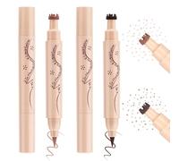 2 Pcs 2-In-1 Freckle Pen & Freckle Stamp,Ultra Fine Sponge Tip Long Lasting Waterproof for Effortless Sun-Kissed Look(Light & Medium)