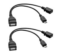 2 PCS 2-in-1 Micro USB to USB Adapter (OTG Cable + Power Cable) for FireStick,Port OTG Adapter for AMAZON FIRE TV STICK 2 TV 3 4K Samsung Andriod Micro(Black)
