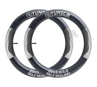 2-PCS 20" 64/76-406 Heavy Duty Bike Tubes 20x2.5/3.0 Self Sealing Tube Super Automatic Repair, Puncture Resistant, Compatible 20x2.50/2.75/2.80/3.0 MTB Bike Fat Tubes| AV32mm Schrader Valve