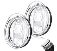 2 Pcs 20 Oz Tumbler Replacement Lids, Reusable Proof Skinny Replace Lids, Clear Plastic Splash Leak Spill Proof Resistant Sliding Covers Fit for Tumbler Travel Cup Coffee Cup Straw Friendly
