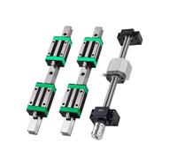 2 PCS 200-550mm linear guide rails + 4 PCS HGH20CA carriages + 1 PCS SFU1605 ball screw + BK/BF12 end support + coupling + nut housing(HGR20-400 1605-400)
