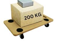 2 PCS 200kg Wheeled Platform Heavy Duty Anti Slip Hand Dolly Trolley Cart Furniture Moving Transporter, 360° Board Castor, 59X29cm