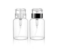2 Pcs 200ml(6.8oz) Pump Dispenser Bottle for Nail Polish Remover Push Down Empty Plastic Makeup Remover Alcohol Liquid Pumping Dispenser Bottle