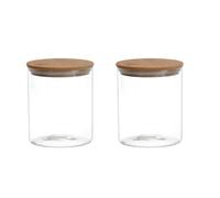 2 Pcs 200ml Glass Food Storage Jars with Airtight Lids Clear Kitchen Canisters for Coffee Tea Cookies Candy Nuts Dry Food Pantry Organization