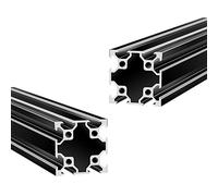 2 Pcs 200mm Aluminum Extrusion V Slot 4040 European Standard Anodized Profile Frame Machine for 3D Printer Parts Linear Rail CNC DIY Equipment, Electrophoresis Black,