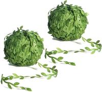 2 Pcs 20m Fake Vines,Fake Ivy,Artificial Leaves,Vine for Bedroom Aesthetic,Leaf Ribbon Green Garland Leaves,Artificial Hanging Plants,for DIY Crafts,Wedding Decoration,Home,Garden Artworks