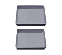 2 Pcs 22.5cm Square Plastic Plant Saucer Plant Pot Water Draining Receiving Tray Flower Pot Drip Dish Plates Garden Planter Drainage Saucers Seedling Growing Tray for Pots Base Grey