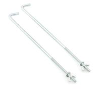 2 PCS 23x0.6cm Universal Car Battery Hook Clamp, Battery Holding Clamps Car Universal, Battery Motor Clamp Bolt Bracket, J Hook Battery Hold Down Bolts Professional Silver