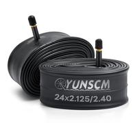 2-PCS 24" Bike Tubes 24 x 2.125/2.40 54/64-507 AV32mm 24" Bicycle Tubes Compatible with 24 x 2.125 24 x 2.20 24 x 2.25 24 x 2.30 24 x 2.35 24 x 2.40 Schrader Valve Bike Tire Tubes