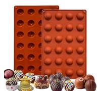 2 Pcs 24 Cavity Half Round Chocolate Moulds, Mini Chocolate Mould, Candy Moulds, Silicone Moulds, Mini Chocolate Moulds for Chocolate, Cake, Jelly, Dome Mousse