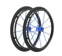 2 Pcs 24-inch Sports Wheelchairs Replacement Wheels, Inflatable Polyurethane Rear Wheel, Tire Accessory for Wheelchairs Walkers Rollators(Blue)