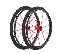 2 Pcs 24-inch Sports Wheelchairs Replacement Wheels, Inflatable Polyurethane Rear Wheel, Tire Accessory for Wheelchairs Walkers Rollators(Red)