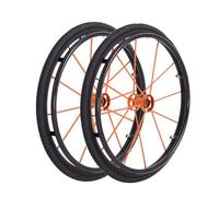 2 Pcs 24-inch Sports Wheelchairs Replacement Wheels, Inflatable Polyurethane Rear Wheel, Tire Accessory for Wheelchairs Walkers Rollators(Orange)