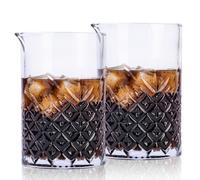 2 Pcs 24oz/ 700ml Cocktail Mixing Glass, Raisaplin Martini Cocktail Stirring Glass Thick Bottom Hand Blown Crystal Bartending Glasses Perfect for Mixing Old Fashioned Manhattan Negroni