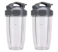 2 Pcs 24OZ Tall Cups Flip to Go Lid, Compatible for Nutribullet, Blender Mixer Juicer 600W, 900W NB - 101B 900 Pro Series Leak-Proof