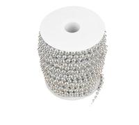 2 Pcs 25m/roll ABS Imitation Pearl Wire Beads Garland String DIY 6mm for Wedding Christmas Decor for Party Home Decoration(Silver)