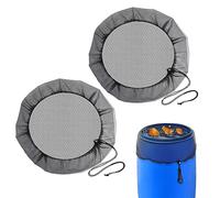 2 Pcs 27.4/47.2Inch Mesh Covers for Rain Barrel, Water Collection Bucket Cover with Drawstring, Adjustable Rain Barrel Net Cover to Keep Leaves Debris Out for Outdoor Garden (47.2 inch)