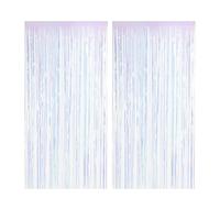 2 Pcs 2m x 1m Purple Tinsel Curtains, 3.2ft X 8.2ft Shimmering Purple Foil Curtain for Party Decor, Glitter Door Tinsel Curtain for Birthday Wedding Stage Background
