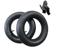 2 Pcs 3.50-8 Inner Tube for Wheelbarrow Wheels with Straight Valve with 1 Pair of Gloves - Durable Inflatable Replacement Tubes for Sack Barrow, Hand Trucks, Garden Carts, Trolleys, Wheelbarrow Tyres