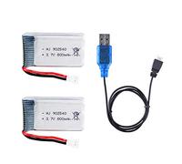 2 Pcs 3.7V 800mAh 20C 902540 Rechargeable Lipo Battery with USB Charger for Syma X5 X5C X5SW X5SC Hengqi 905 Cheerson CX-30 Skytech M68 RC Quadcopter Drone Spare Parts
