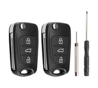 2 PCS 3 Buttons Car Key Case Replacement for Hyundai i20 i30 i35 iX20 iX35 and for Kia Ceed Soul Sportage Venga Remote Control Folding Car Key Shell Case include Removal Tool
