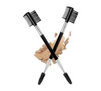 2 PCS 3 in 1 Dual Ended Eyebrow Brush and Eyelash Brush, Professional Makeup Tool with Spoolie and Comb for Daily Beauty Routine, Travel Friendly Eyebrow Grooming Brush