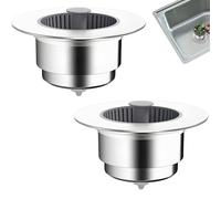 2 PCS 3 in 1 Kitchen Sink Strainer Kitchen Sink Plug Replacement Stainless Sink Plugs Universal for UK Sink Plug Strainer, Anti-Clogging Prevents Odors Design or Home Dishwashing Routines Prep Areas