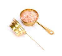 2 Pcs 3-in-1 Stainless Steel Measuring Spoons 75ml Coffee Measuring Spoon (Golden)