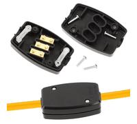 2 PCS 3-Terminal Electrical Junction Box 13A 250V Black Cable Connector Box In-line Connector Wire Mains Electrical Joiner Wire Connector for Power Automotive Wiring Outdoor Lighting